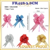 3.8CM - PULL FLOWER RIBBON/RIBEN TARIK BUNGA/GLITTER PULL FLOWER/SHINING RIBBON/GLITTER ORGANZA RIBE
