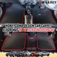 Car BW LAXCY Carpet Honeycomb Car Floor Mat X5 X6 X7 X1 X3 X4