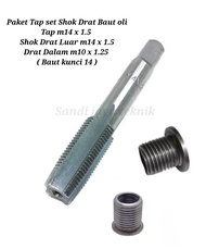 Paket Tap set Shok Drat Baut Tap oli Tap m14x1.5 Shok Drat Luar Dalam m14 x m10