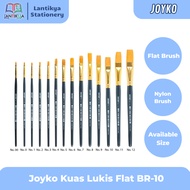 Joyko Flat Painting Brush BR-10 No.00 - No.12 /Flat Nylon Brush Watercolor-Oil-Acrylic Brush