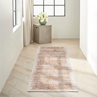 Calvin Klein CK024 Irradiant Contemporary Rose Gold 2'3" x 7'6" Area Rug, Easy Cleaning, Non Sheddin