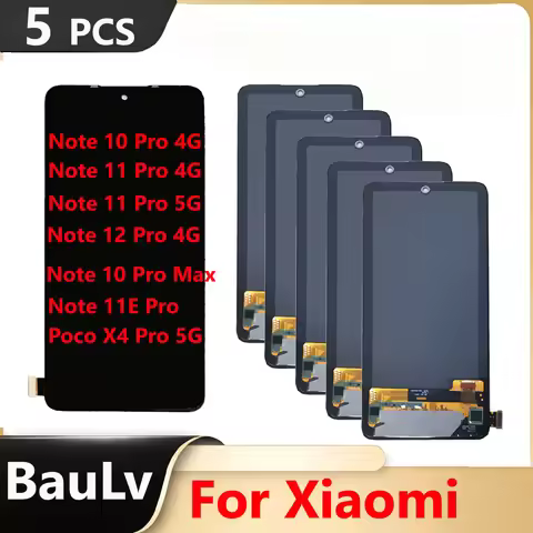 5 Pieces/Lot For Xiaomi Redmi Note 10 Pro 4G MAX Display Note 11 Pro LCD Note 12 Pro 4G Screen Poco 
