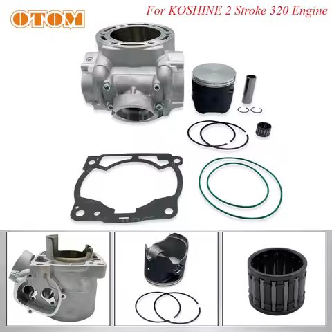 Motorcycle Accessories 74mm Cylinder Block Piston Ring Gasket Bearing Kit For KOSHINE 320 2T Water-C