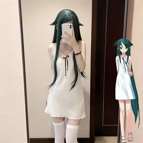 Anime The Song of Saya Saya Cosplay Dress Costume Women White Camisole Skirt Summer Nightgown Carniv