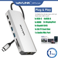 WAVLINK USB C Hub Triple Monitor 12-in-1 Laptop Docking Station Multiport Adapter with 4K HDMI 4K DP 100W PD IN 5Gbps USB3.0