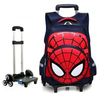 Kid Wheel School Bag Children Trolley Travel Primary Pre School Backpack Cartoon Spiderman Beg Sekolah Roda Kanak Kanak