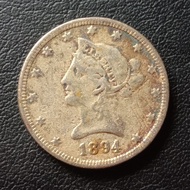 Koin Fake 1886 - 10 Dollars Liberty Amerika Tahun 1894