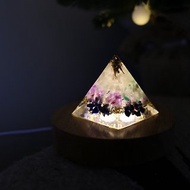【畢業禮物】透明系-青嵐奧剛金字塔小夜燈Orgonite水晶療癒奧