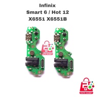 Konektor Charger Infinix Smart 6 Hot 12 X6551 X6551B Papan Cas Mic