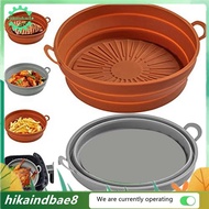 [hIkAi] 2 Pack 8.5 Inch Air Fryer Liners Foldable Air Fryer Silicone Pot Fit for 5QT or Bigger Air F