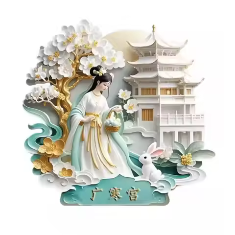 China's Mid-Autumn Festival Myth Chang'e Flying To The Moon 3D Fridge Magnets Tourism Souvenirs Refr