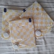 衣物真空袋 壓縮袋 收納袋×3個 黃色【6...