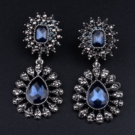 Ocean Blue Crystal Drop Earrings for Women