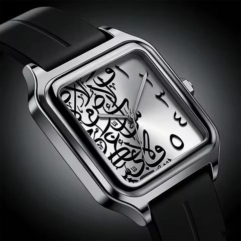 Arabic Numerals Watch Men's Quartz Watch Stainless Steel Alloy Waterproof Watch Men's Business Watch