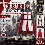 Boy Crusades Crusader Knight Costume boy Halloween Medieval Templar Crusader Cosplay Costumes