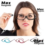 MAXG Rotating Makeup Reading Glasses, +1.50~+4.0 Diopter Vision Care Folding Eyeglasses, Portable Co