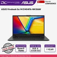 ASUS Vivobook Go 14 E1404FA-NK106W Laptop (R5 7520U/8GB-LP/512G/14"FHD/AMD/W11H) 1 YEAR WARRANTY