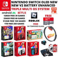 Nintendo Switch New OLED/V2 Enhanced Edition Triple OS With Full Accessories (Brand New)