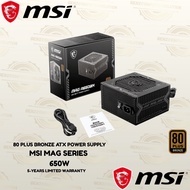 [Msi Mag A650BN] (Non Modular) 650W 80Plus Bronze Non Modular Power Supply Psu (306-7ZP2B18-CEO)