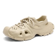 ผู้ชายแฟชั่นสปอร์ตรองเท้าแตะ Anti-SLIP LACE-Up รองเท้าแตะอินเทรนด์การออกแบบ EVA วัสดุสบายผู้ใหญ่รองเ