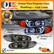 Vland Proton Wira Satria Projector Glass Headlamp head light lampu depan With Led + Angle Signal Lam