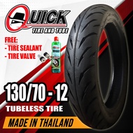 QUICK GR390 PHOENIX 130/70-12 TUBELESS MOTORCYCLE TIRE W/FREE TIRE SEALANT AND TIRE VALVE (PITO)