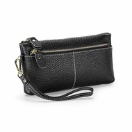 Women's genuine cowhide leather clutch wallet, women's leather clutch, genuine leather material