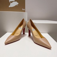 Ladies Fashion Banana Heel High Heel Shoes~Upper: Made with Imitation Bird Pecking Pointed Toe Desig