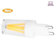 SOONA 10pcs G9 Light Bulb, Warm White COB Filament G9 LED Bulb, Durable 2W AC220V G9 Base Bulb Hotel