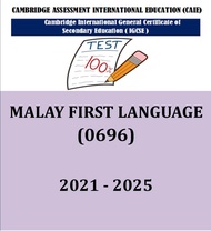 Cambridge Igcse MALAY FIRST LANGUAGE 0696 (PAPER 1&2) PAST YEAR PAPER 2021-June 2025!