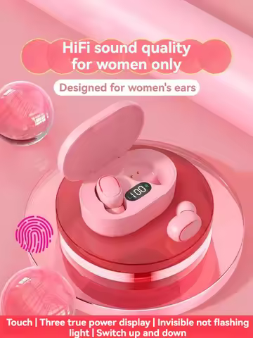 2024 Wireless Bluetooth Earphones Pink TWS Headset Noise Cancelling Earphones With Microphone Headph