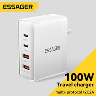 Essager 100W 2C2A Desktop Charger GaN USB C PD Fast Charging Station QC 3.0 PD 3.0 Type C Quick Char