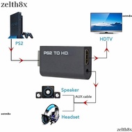 ZELTH Converter, PS2 to HDMI 480i/480p/576i Adapter, Durable Game to HDMI HD Cable 3.5mm Audio Outpu
