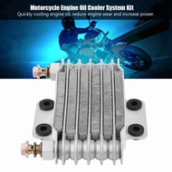 thooth 85ml Oil Cooler Engine Cooling Radiator System Kit for GY6 100CC-150CC Silver