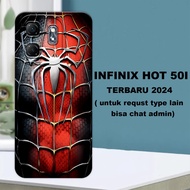 CC14 Flexible rubber softcase/ for Infinix Hot 50i 2024 spiderman Motif/ Latest Infinix Hot 50i case
