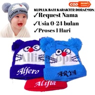 Cute Cartoon Character Pompom Baby Beanie Children's Beanie Free Name Embroidery Baby Boy Beanie Bab