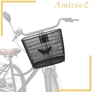 [Amleso2] Bike Basket Sturdy Front Frame Bike Basket for Folding Bikes Outdoor Camping