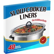 40×Slow Cooker Liners, Large pot Liner Disposable Cooking Bags, Fit 3QT to 8QT for Slow Cooker, pot,