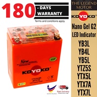 Koyoko Gel Battery New Technology Bateri Motorcycles YTZ5 YB3L YB4L YB5L YT6B YTZ6 YTX5L YTX7A YTX7L