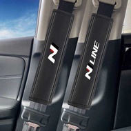 2Pcs Nappa Leather Seat B Shoulder Cover Protection Pads For Hyundai LINE NLINE i10 i20 i30 N Perfor
