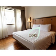 High quality striped white cotton hotel bedding set size: 1m6/m8/2m2x2m (mattress from 7cm-27cm)