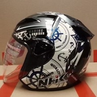 NHK R6 Neutical Cream Silver Half Face Helmet Size SML XL XXL Helmet Motorcycle Helmet