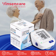 Vinsencare 1set OMRON HEM-8712 Automatic Blood Pressure with ADAPTER AND FREE BATTERY ORIGINAL Electronic Arm Blood Pressure Monitor Device with Free Adapter Portable Omron Household Upper Arm Blood Pressure Monitor Machine with LCD Display