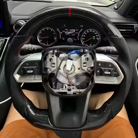 Customized Custom Carbon Fiber Leather Car Steering Wheel For Toyota Hilux Fortuner Land Cruiser GR
