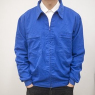 企業工作外套 工作服 作業服 藍染 古著 二手 工裝 硬挺厚實