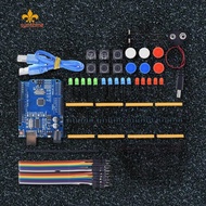Starter Kit 13 in 1 New Starter Kit 3 Color LED Mini Breadboard 400 Holes LED Jumper Wire Button for Arduino Uno R3 [anisunshine.sg]