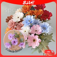[Ready Stock]6 Heads Zinnia Artificial Flower Bouquet Bunga Hiasan Ruang Tamu Decor Door Gift 假花束