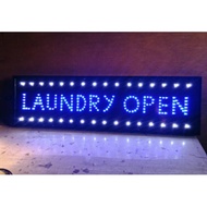 LED light writing LED/ sigm LAUNDRY OPEN biru