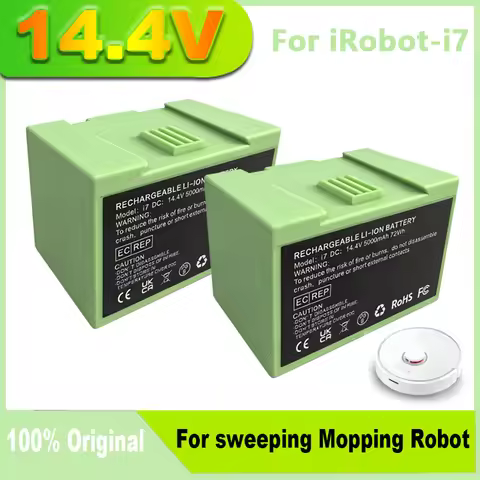 14.4V 5000mAh i7 Battery Replacement for iRobot Roomba e and i Series i7+ 7150 7550 i3 3150 i3+ 3550