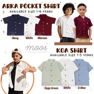 KEMEJA Mooi 1-6 Years Shirt Kids S - XXL Boys Arka Pocket Shirt/Koa Shirt CBKS